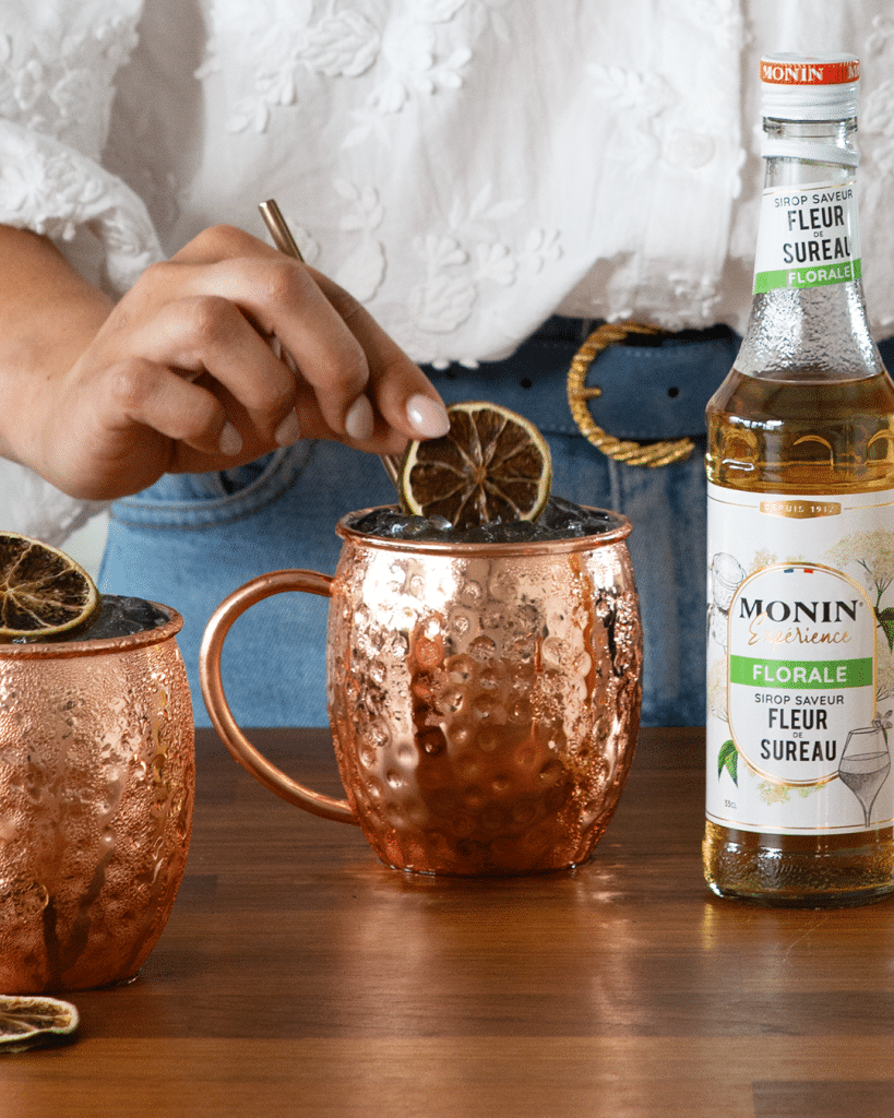 Recette Moscow Mule Fleur de sureau - MONIN Expérience - Gamme Florale